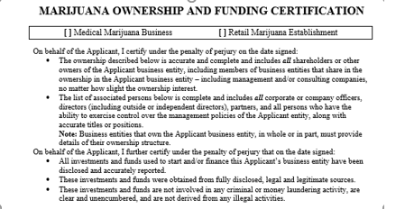 Marijuana Business License Application Process